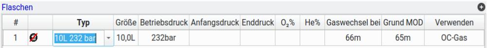FIGURE: Selecting cylinder name in cylinder table