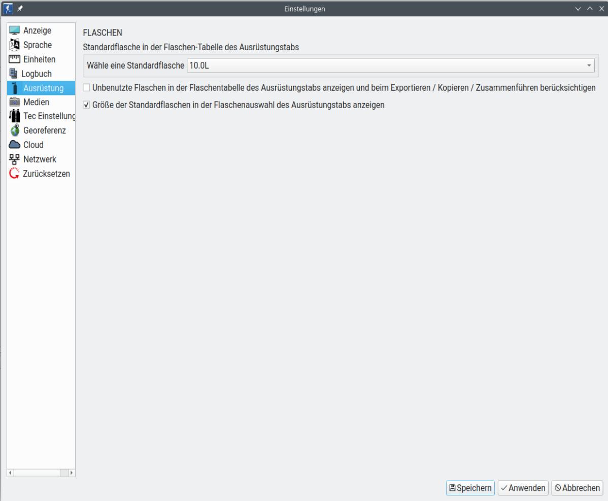FIGURE: Preferences: Dive log