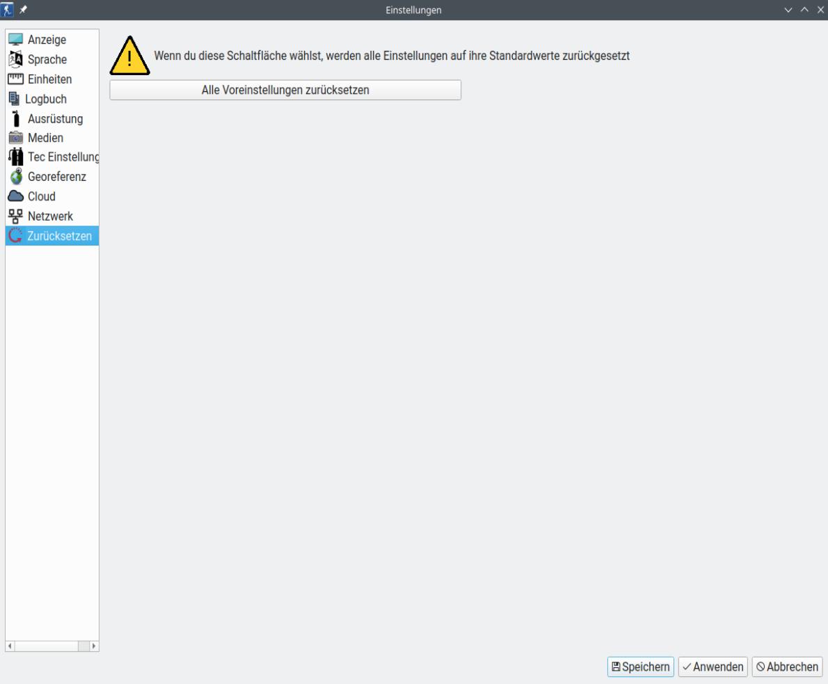 FIGURE: Preferences: Reset defaults