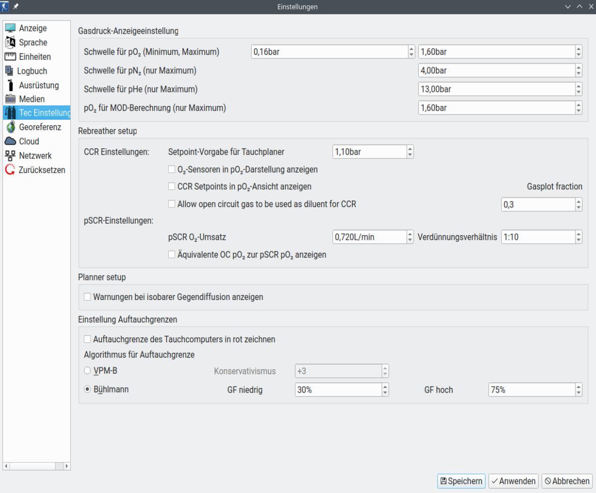 FIGURE: Preferences: Tech setup